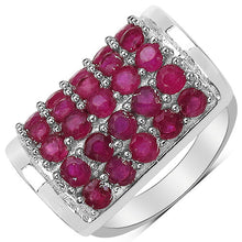 Load image into Gallery viewer, 3.01 Carat Genuine Ruby & White Diamond .925 Sterling Silver Ring