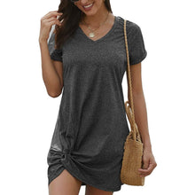 Load image into Gallery viewer, Dearlovers Womens Short Sleeve Tshirt Side Knot Mini Dress