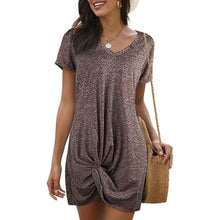 Load image into Gallery viewer, Dearlovers Womens Short Sleeve Tshirt Side Knot Mini Dress