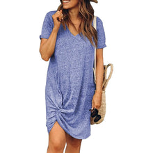 Load image into Gallery viewer, Dearlovers Womens Short Sleeve Tshirt Side Knot Mini Dress