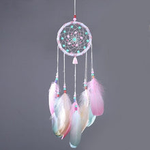 将图片加载到图库查看器,Decoration Home Dream Catchers Hanging Wall Decor Art Pendant Handmade Traditional White Cloud Dream Catcher With Led String Lights Wall Hanging Kids Room Decor Nursery Wall Art Ornament Decor Craft Gift Cute Wind Chimes National Feather Kids Girls