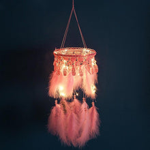 将图片加载到图库查看器,Decoration Home Dream Catchers Hanging Wall Decor Art Pendant Handmade Traditional White Cloud Dream Catcher With Led String Lights Wall Hanging Kids Room Decor Nursery Wall Art Ornament Decor Craft Gift Cute Wind Chimes National Feather Kids Girls