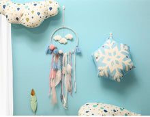 将图片加载到图库查看器,Decoration Home Dream Catchers Hanging Wall Decor Art Pendant Handmade Traditional White Cloud Dream Catcher With Led String Lights Wall Hanging Kids Room Decor Nursery Wall Art Ornament Decor Craft Gift Cute Wind Chimes National Feather Kids Girls