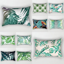 Load image into Gallery viewer, Decorative Throw Pillows Tropical Plants Pillow Cover Polyester Pillow Covers With Flowers And Plants Tropical Style Linen Throw Pillow Covers Decoration Pillowcase Cushions Home Decor