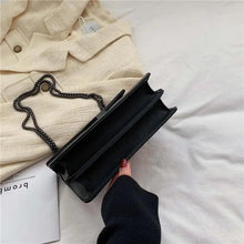 Load image into Gallery viewer, Delighted Black PU Leather Crossbody Chain Bags For Women And Girls Simple Fashionable Shoulder Small Handbags