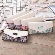 Load image into Gallery viewer, Delightful Small Floral PU Leather Money Purse For Women And Girls Fashion Designer Buckle Wallets for Female