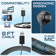 Load image into Gallery viewer, Delton 10E USB A Wired Computer Headset with Microphone 8ft Long Cord Wired