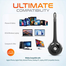 Load image into Gallery viewer, Delton 10X Bluetooth Computer Headset, Over the Head Single Ear Wireless Headset