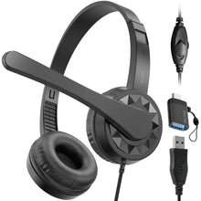 Load image into Gallery viewer, Delton 12YAC USB Computer Noise Isolating Headphones with Microphone