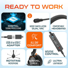 Load image into Gallery viewer, Delton 32Y USB Headset Noise Canceling Stereo Headphone