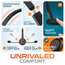 Load image into Gallery viewer, Delton 50X Wireless Bluetooth Computer Headset with Charging Dock Mono On-Ear Headphone