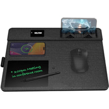 Load image into Gallery viewer, Delton D101 Wireless Charging Mouse Pad with Foldable Phone Stand & Writing Pad, Non-Slip Desk Mouse Mat 15W Wireless Charging Pad Qi Enabled Devices