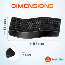 Load image into Gallery viewer, Delton KB200 Wireless Ergonomic Computer Keyboard, Full-Size Keyboard