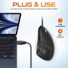 Load image into Gallery viewer, Delton S12 Ergonomic Vertical Wired Mouse Computer Pointing Device