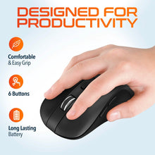 Load image into Gallery viewer, Delton S8 Ergonomic Optical Wireless Mouse Computer Pointing Device with Auto Pair USB Dongle