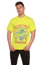 Load image into Gallery viewer, Deluxe Tyres Men's Bamboo Viscose/Organic Cotton Short Sleeve Graphic T-Shirt