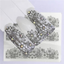 Load image into Gallery viewer, Designer Water Transfer Tips Nail Art Pink Rose Flower Sticker Decals Women Beauty Wedding Nails Love Nail Art Decoration Pop Art Nail Stickers Sexy Girl Designs Comics Water Transfer Decals Manicure DIY Lips Nail Art Decorations Slider Nail Art Stickers