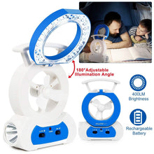 将图片加载到图库查看器,Desk Cooling Fan with 180 Degree Adjustable LED Lamp