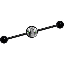 将图片加载到图库查看器,14G Black White Tiger Eyes Black Industrial Barbell 37mm