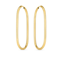 Load image into Gallery viewer, 14k Yellow Gold Endless Large Paperclip Hoop Earrings