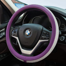 Load image into Gallery viewer, Diamond Leather Steering Wheel Cover with Bling Bling Crystal Rhinestones
