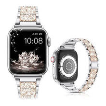 Load image into Gallery viewer, Diamond Rhinestone Stainless Steel Metal Wristband Strap