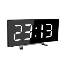 Load image into Gallery viewer, Digital Alarm Clock Desk Table Clock 3 Alarm Sounds Adjustable Volume Easy Digital Alarm Clock for Kids and Adults Compact Desk & Shelf Clocks for Bedroom Curved LED Screen Alarm Clocks For Kid Bedroom Temperature Snooze Function Home Decor Watch