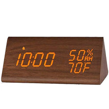 Load image into Gallery viewer, Digital Alarm Clock with Wooden Electronic LED Time Display