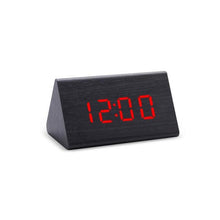 Load image into Gallery viewer, Digital Clock LED Wooden Alarm Clock Digital Alarm Clock with Wooden Electronic LED Time Display 3 Alarm Settings Humidity & Temperature Detect Wood Made Electric Clocks Table Sound Control Electronic Clocks Desktop USB/AAA Powered Home Table Decor