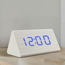Load image into Gallery viewer, Digital Clock LED Wooden Alarm Clock Digital Alarm Clock with Wooden Electronic LED Time Display 3 Alarm Settings Humidity & Temperature Detect Wood Made Electric Clocks Table Sound Control Electronic Clocks Desktop USB/AAA Powered Home Table Decor