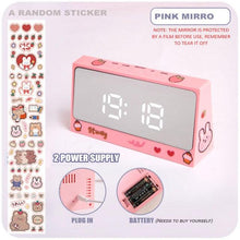 将图片加载到图库查看器,Digital Clock Table Clock Snooze Alarm Cute Silent Mirror Clock Student Desktop Mirror Surface LED Alarm Clock with USB Charger 12/24H Easy Snooze Function Adjustable Brightness Alarm Clocks for Bedroom LED Clock Electronic Clock for Children
