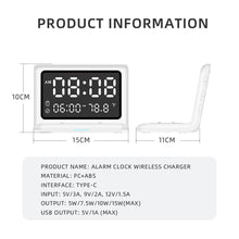 将图片加载到图库查看器,Digital Mirror Clock Wireless Charging Alarm Clock