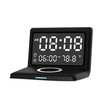 将图片加载到图库查看器,Digital Mirror Clock Wireless Charging Alarm Clock