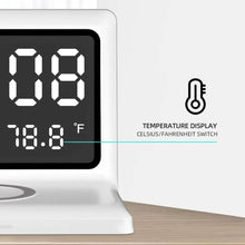 将图片加载到图库查看器,Digital Mirror Clock Wireless Charging Alarm Clock