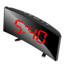 将图片加载到图库查看器,Digital Table Clock Digital Alarm Clock LED Bedside Clock Dual Alarm Adjustable Volume Alarm Clock for Bedroom Electronic 7 Inch Number Desktop Alarm Clocks For Kids Bedroom LED Screen Curved Dimmable Mirror