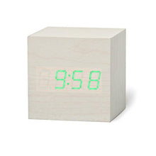 Load image into Gallery viewer, Digital Wooden LED Alarm Clock Wood Retro Glow Clock Digital Alarm Clock, with Wooden Electronic LED Time Display 3 Dual Plus Alarm Cubic Small Mini Wood Made Electric Clocks for Desktop Table Decor Voice Control Snooze Function Desk Tools