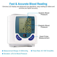 Load image into Gallery viewer, Digital Wrist Blood Pressure Monitor
