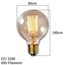 Load image into Gallery viewer, Dimmable Light Bulb Retro Vintage Edison Bulb Incandescent Ampoule Bulbs Vintage Edison Lamp Retro Light Vintage Bulbs Modern Style Square Spiral Filament Incandescent Light