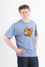 Load image into Gallery viewer, Dinosaur with a guitar Men's Bamboo Viscose/Organic Cotton Short Sleeve Graphic T-Shirt