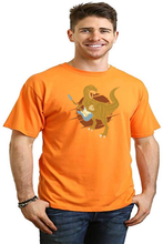 Load image into Gallery viewer, Dinosaur with a guitar Men's Bamboo Viscose/Organic Cotton Short Sleeve Graphic T-Shirt