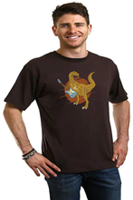 Load image into Gallery viewer, Dinosaur with a guitar Men's Bamboo Viscose/Organic Cotton Short Sleeve Graphic T-Shirt