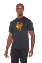 Load image into Gallery viewer, Dinosaur with a guitar Men's Bamboo Viscose/Organic Cotton Short Sleeve Graphic T-Shirt