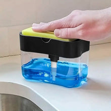 将图片加载到图库查看器,Dish Soap Dispenser and Sponge Holder Metallic Silver