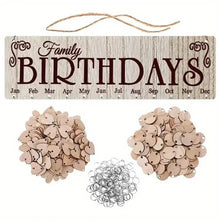 Load image into Gallery viewer, DIY Wooden Family Birthday Board Hanging Sign Pendant