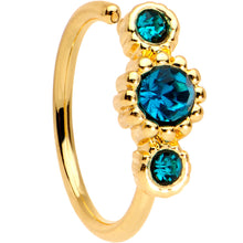 Load image into Gallery viewer, 5/16 Green CZ Gem Gold IP Fashion Fusion Seamless Circular Ring