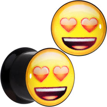 将图片加载到图库查看器,7/16 Licensed Heart Eyes emoji Acrylic Double Flare Plug Set