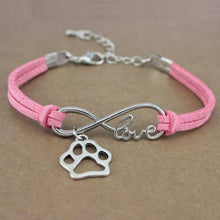 将图片加载到图库查看器,Dog Paws Best Friends Heart Animal Infinity Love Charm Bracelets Women Men Girl Boy Print Bracelet With Love And Infinity Symbol For Women Girls Faux Suede Adjustable Bracelet