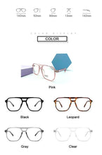 将图片加载到图库查看器,Double Beam Anti Blue Light Glasses Frame Women Men Anti Eyestrain Computer Reading TV Glasses Stylish Frame Anti Glasses Men And Women Retro Big Frame Myopia Eyeglasses Oversized Mirror Frame