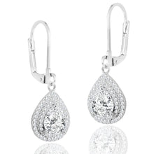 将图片加载到图库查看器,Double Halo Pear Drop Earrings