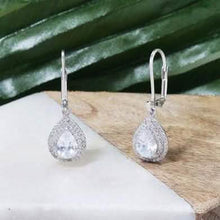 将图片加载到图库查看器,Double Halo Pear Drop Earrings